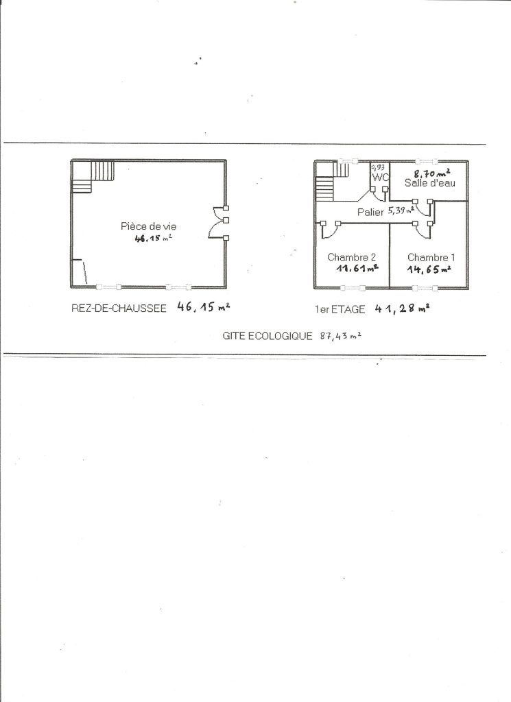 plans du gîte
